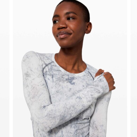 Lululemon Swiftly Tech Long Sleeve 2.0*, MultiDye Gray/White - Size 8 - Picture 2 of 10